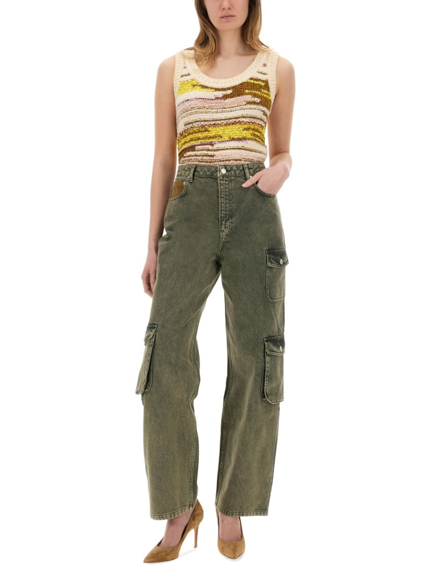 Khaki Relaxed High Rise Jeans 4