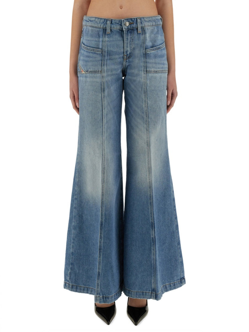 Denim Flared High Rise Jeans 1
