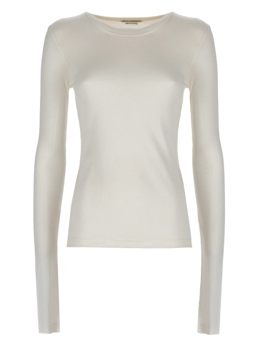 White Solid Round Neck T-Shirt 1