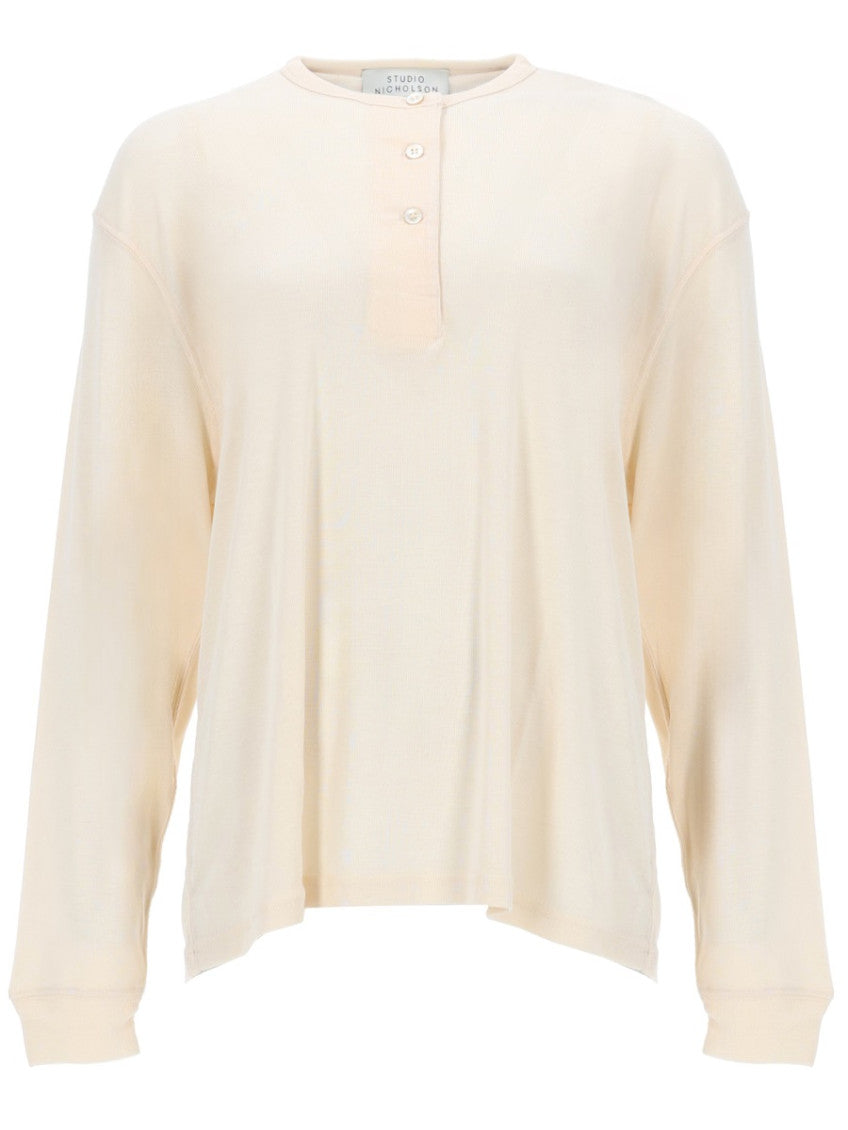 Beige Solid Round Neck T-Shirt 1