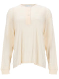Beige Solid Round Neck T-Shirt 1