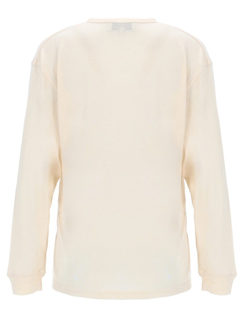 Beige Solid Round Neck T-Shirt 2