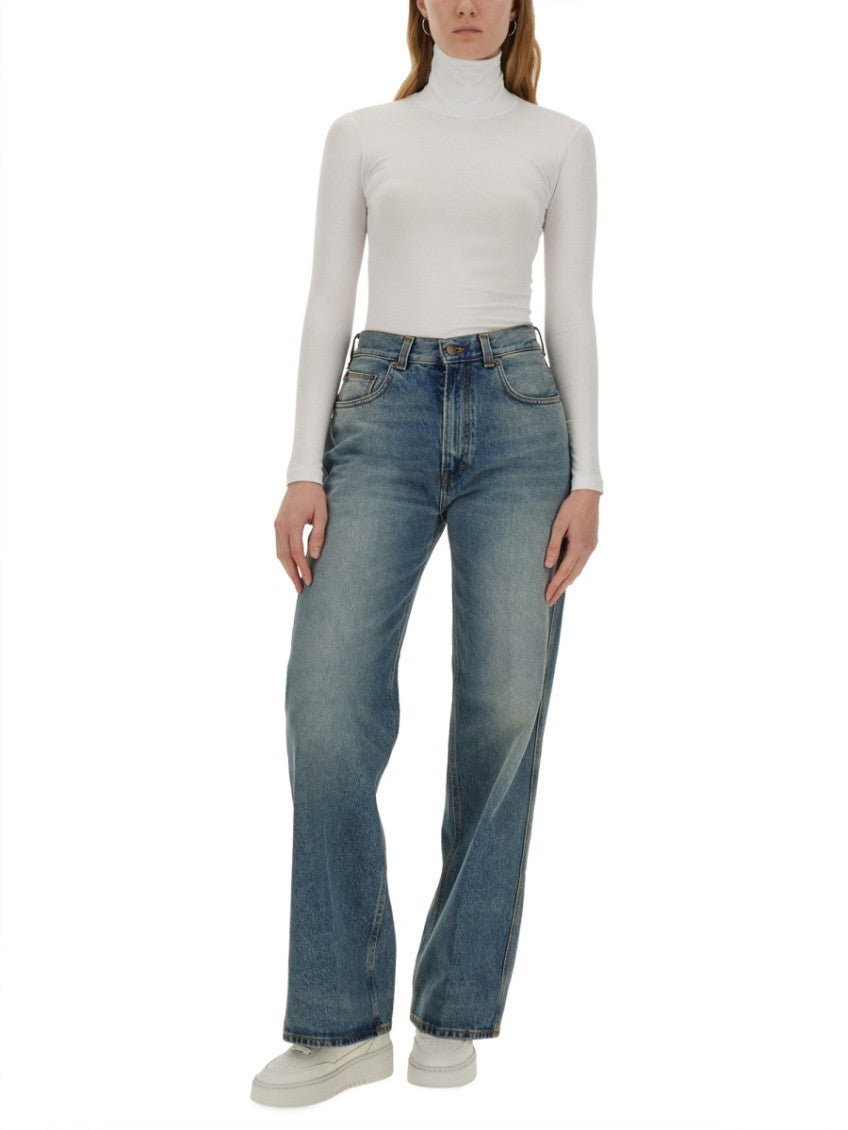 Denim Wide Fit High Rise Jeans 4