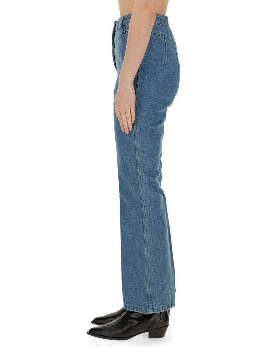 Denim Flared High Rise Jeans 3