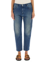 Blue Straight Mid Rise Jeans 1