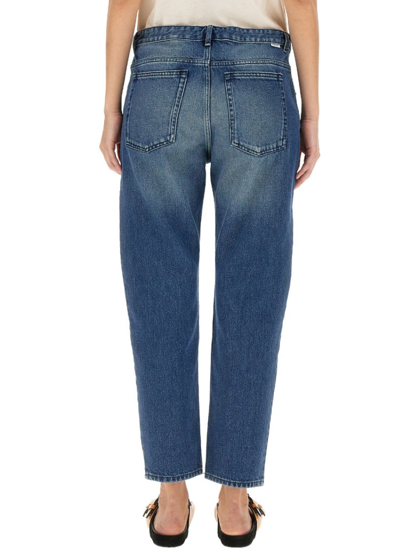 Blue Straight Mid Rise Jeans 2