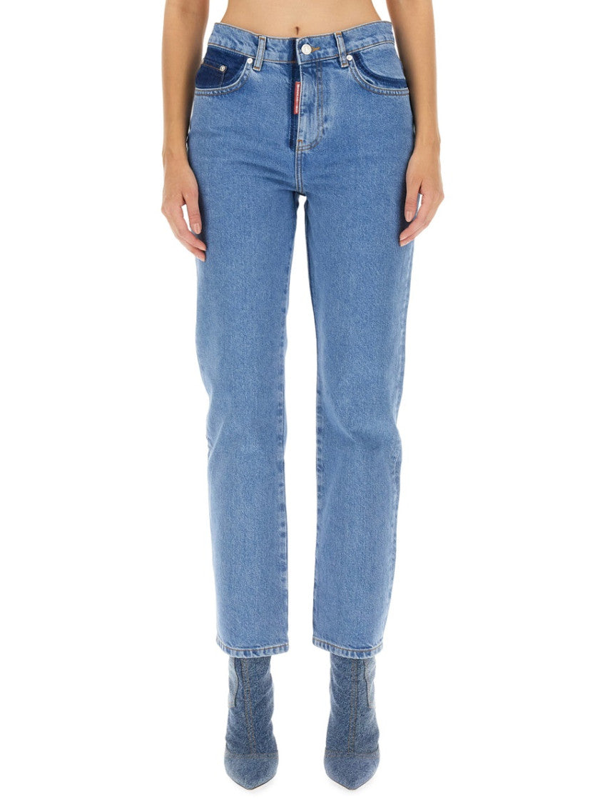 Blue Straight High Rise Jeans 1