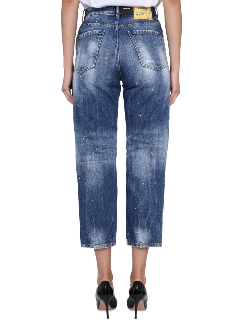 Blue Straight High Rise Jeans 2