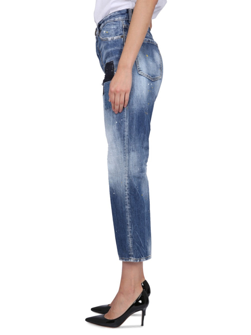 Blue Straight High Rise Jeans 3