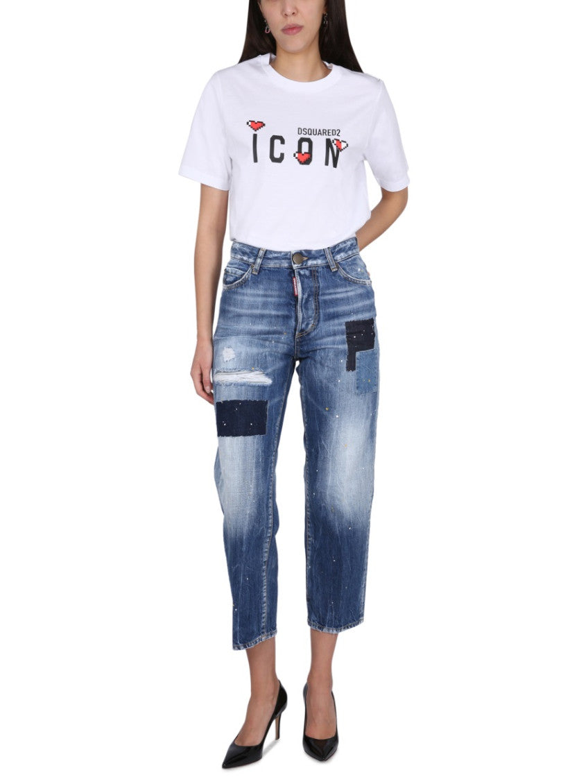 Blue Straight High Rise Jeans 4