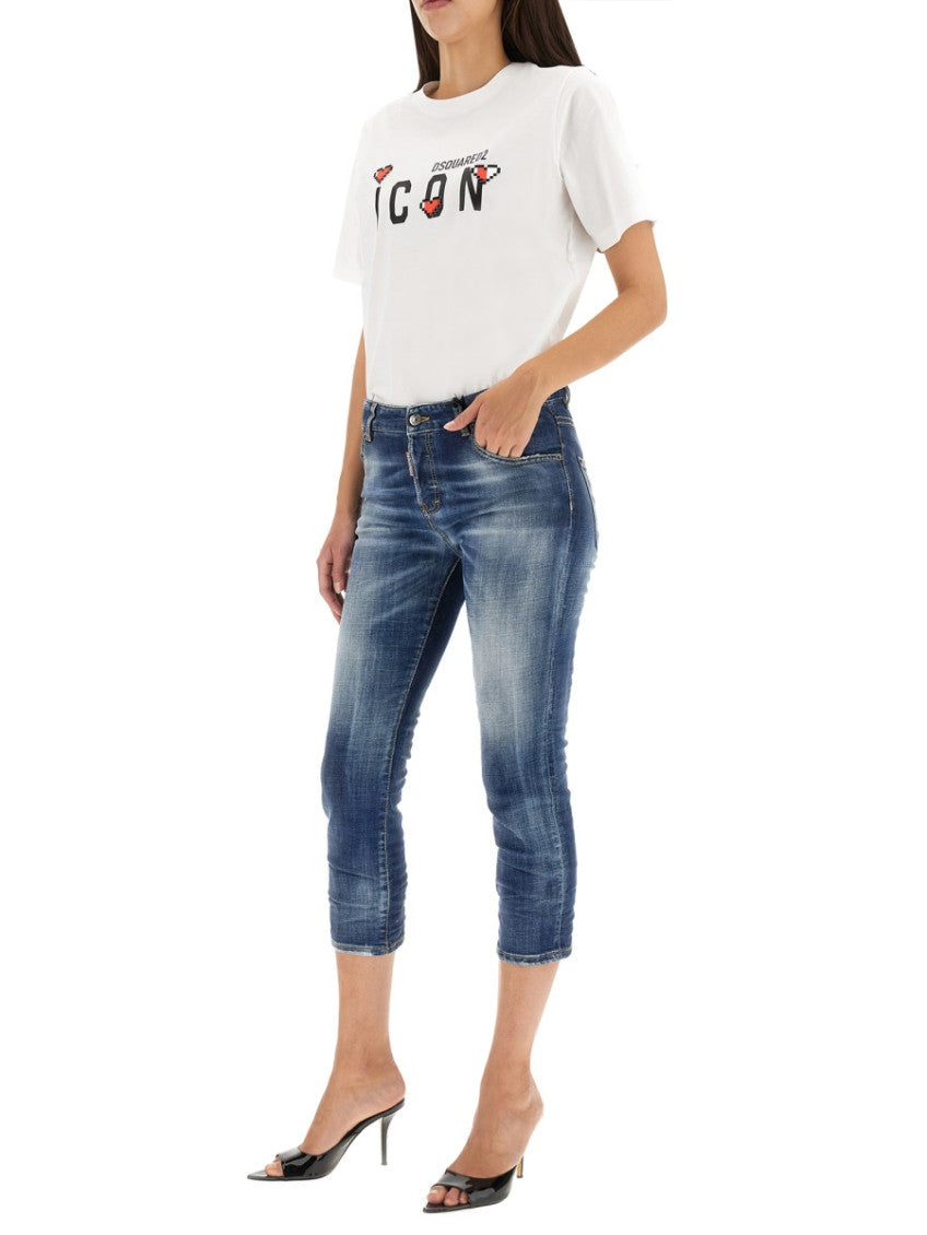Blue Skinny Mid Rise Jeans 4
