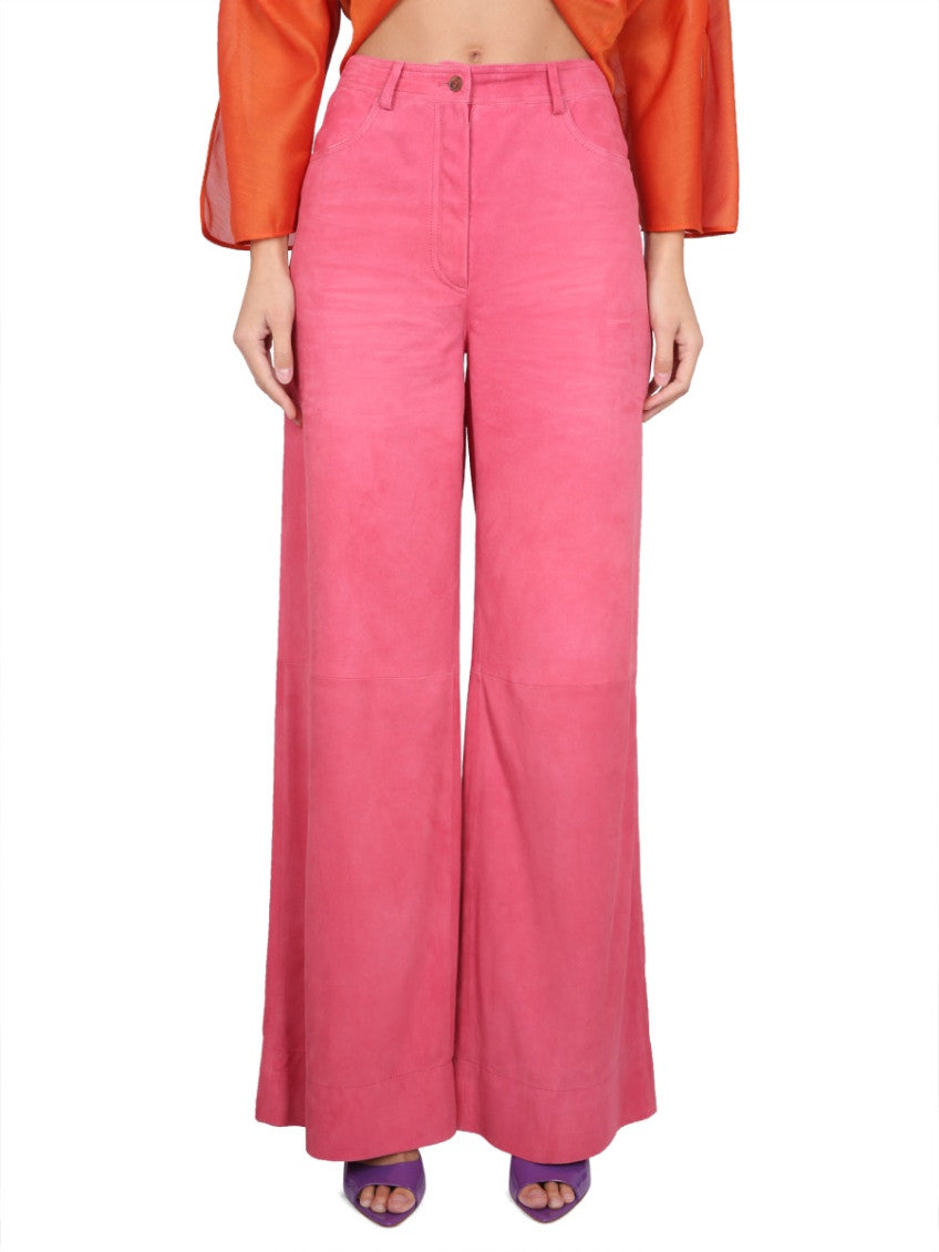 Fuchsia Wide Leg High Rise Jeans 1