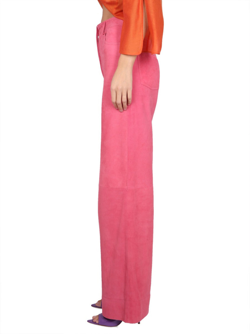 Fuchsia Wide Leg High Rise Jeans 3