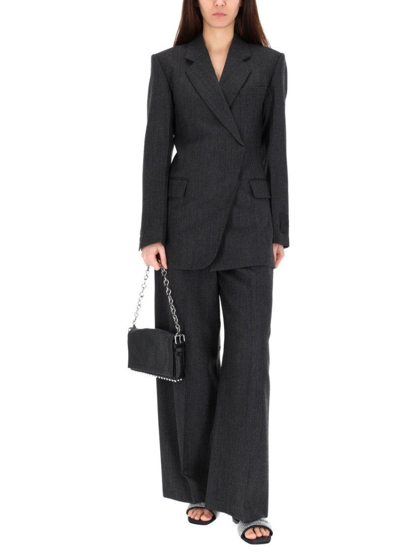 Black Solid Notched Lapel Blazer Dress 5