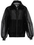 Black Transparent Shirt Collar Jacket 1