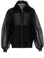 Black Transparent Shirt Collar Jacket 1
