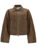 Green Solid Shirt Collar Jacket 1