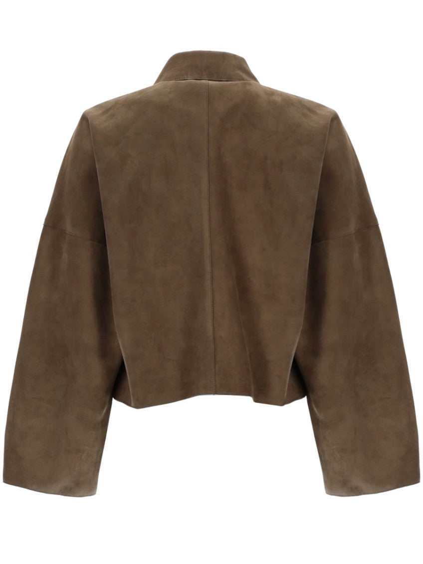 Green Solid Shirt Collar Jacket 2