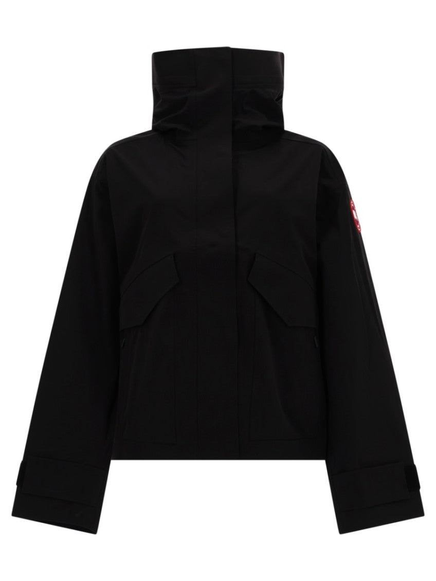 Black Solid Hood Jacket 1