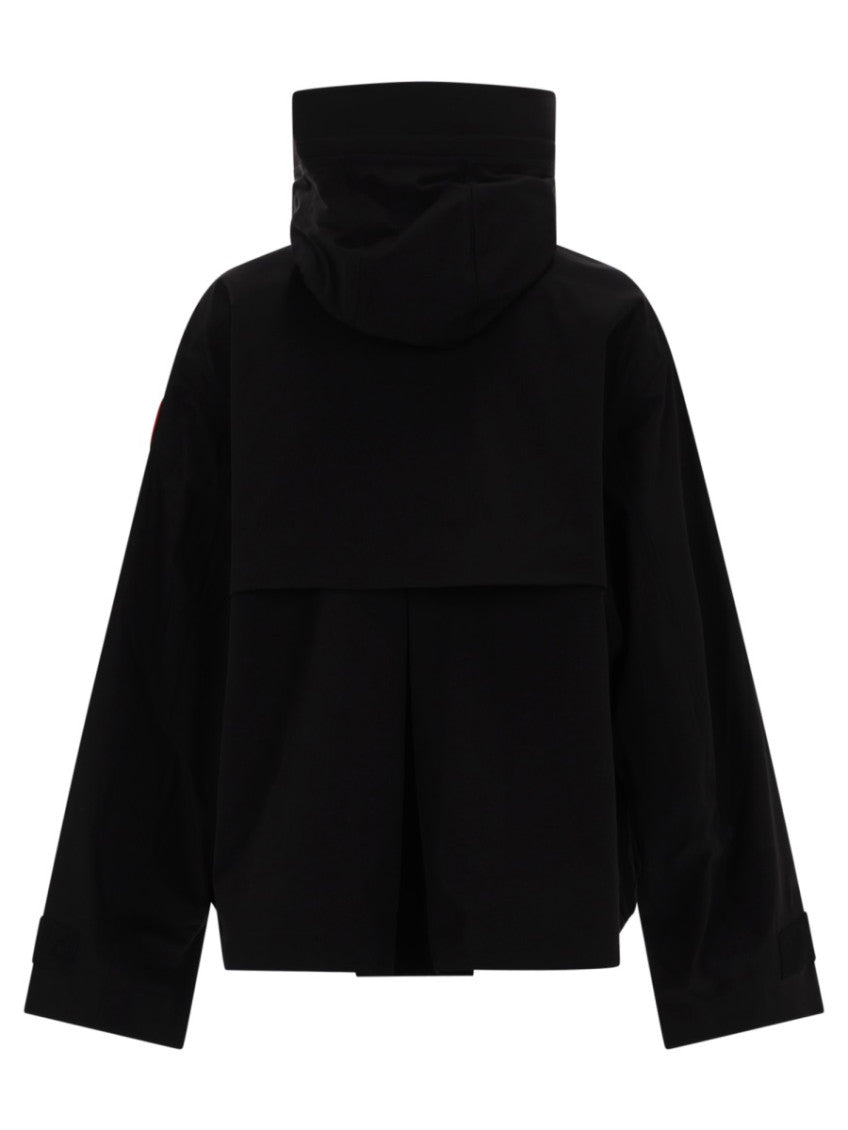 Black Solid Hood Jacket 2