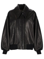 Black Solid Shirt Collar Jacket 1