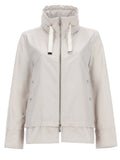 White Solid Band Collar Jacket 1