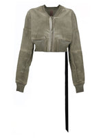 Taupe Solid Crew Neck Jacket 1