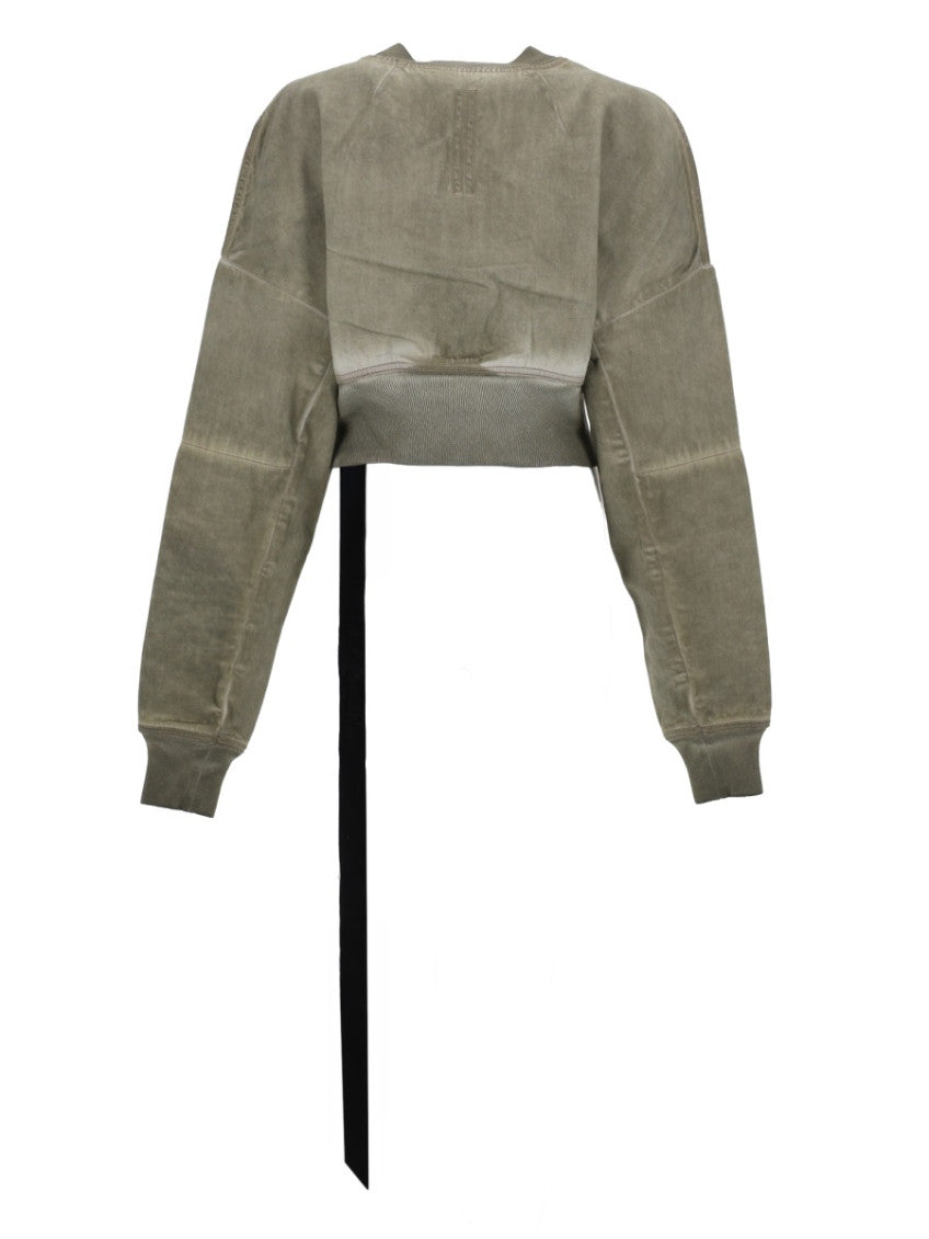 Taupe Solid Crew Neck Jacket 2