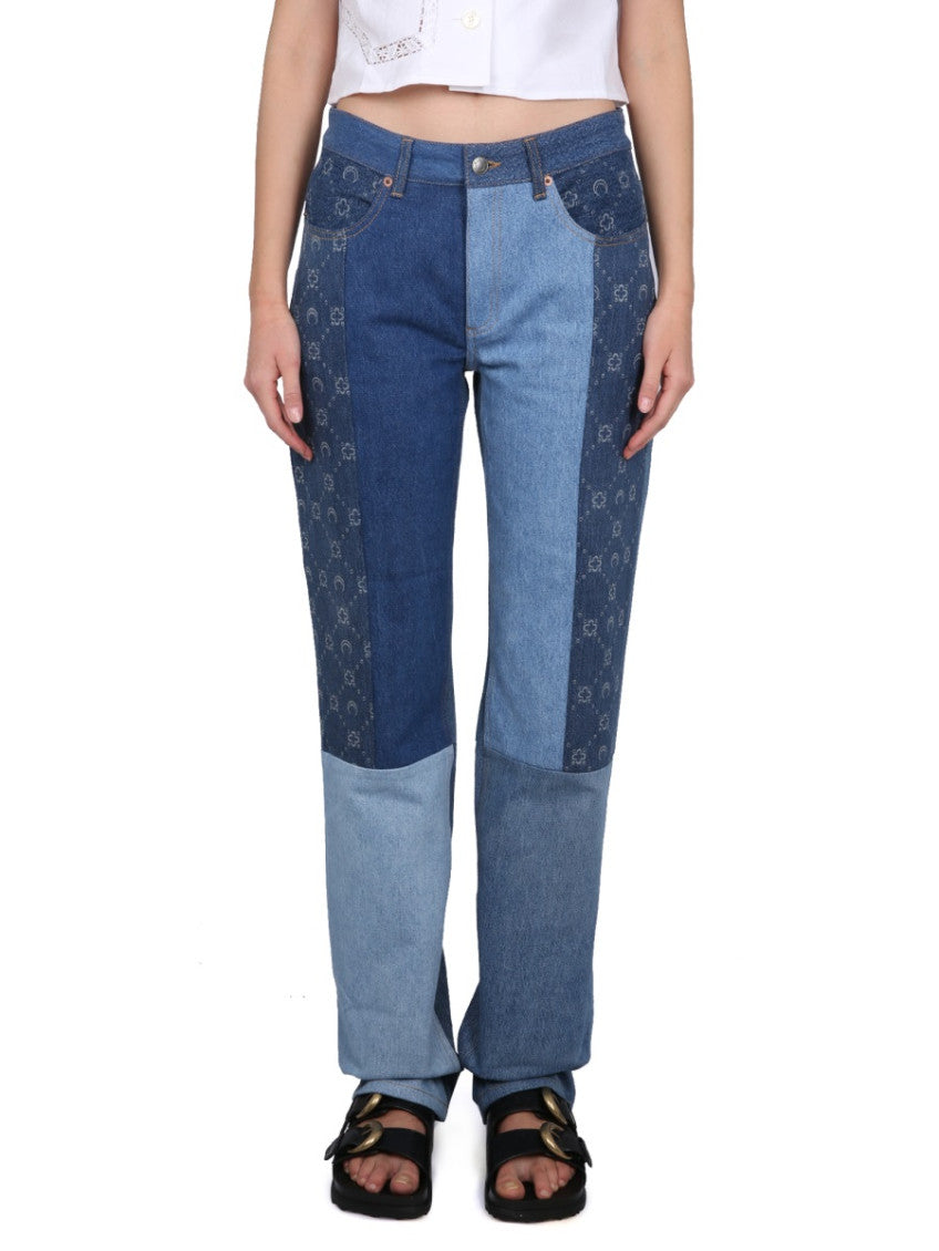 Denim Straight Mid Rise Jeans 1