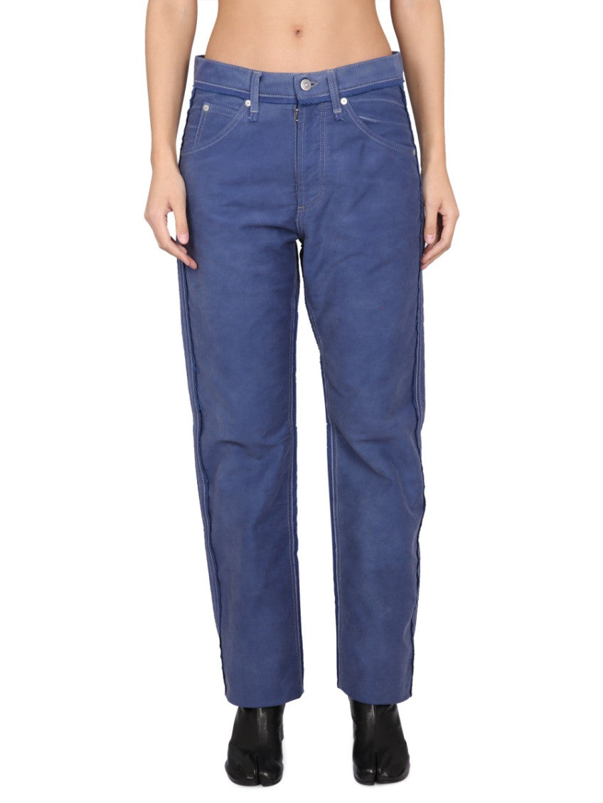 Blue Straight Mid Rise Jeans 1