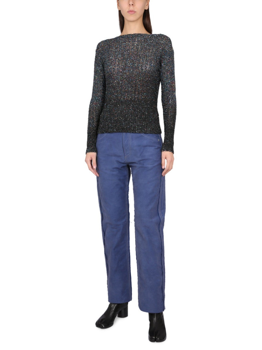 Blue Straight Mid Rise Jeans 4