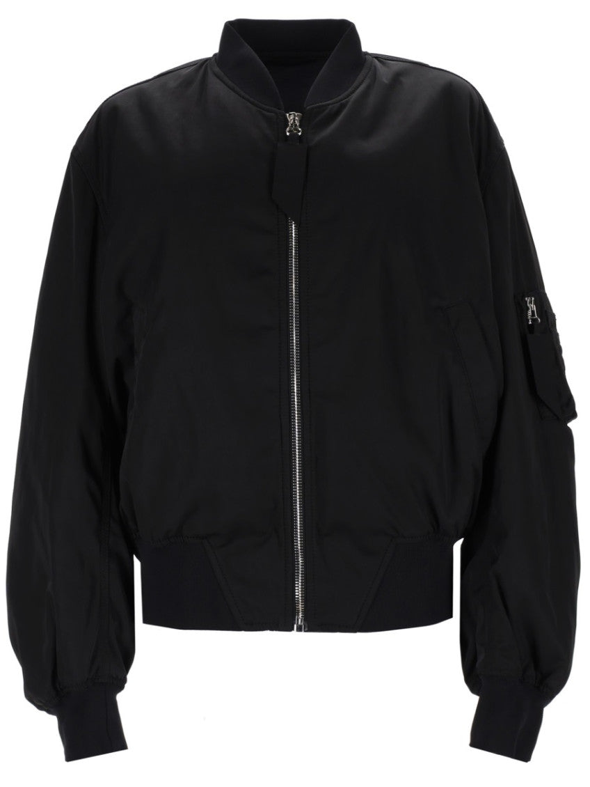 Black Solid Mock Collar Jacket 1