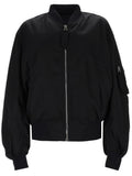 Black Solid Mock Collar Jacket 1