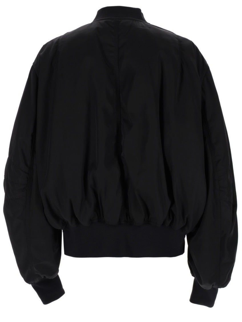 Black Solid Mock Collar Jacket 2