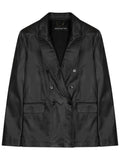 Black Solid Notched Lapel Jacket 1