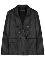 Black Solid Notched Lapel Jacket 1