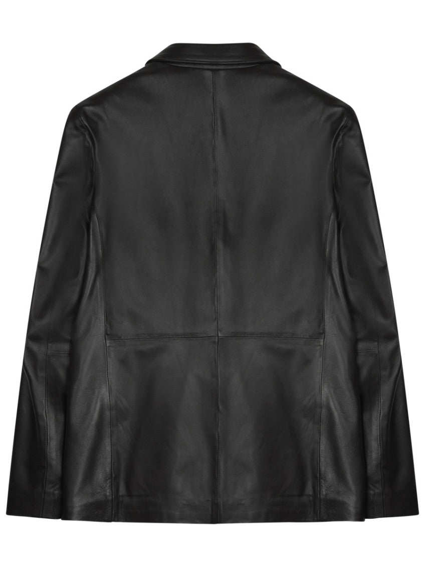 Black Solid Notched Lapel Jacket 2