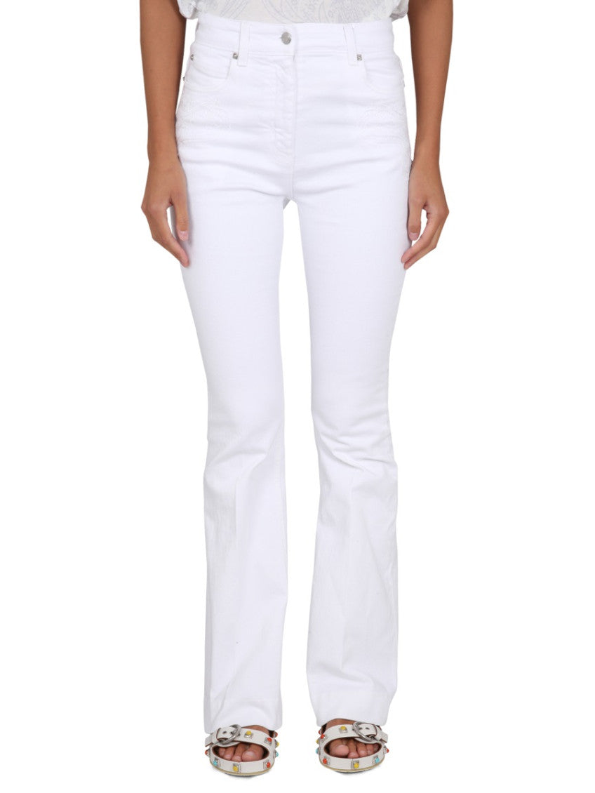 White Flared High Rise Jeans 1