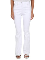 White Flared High Rise Jeans 1