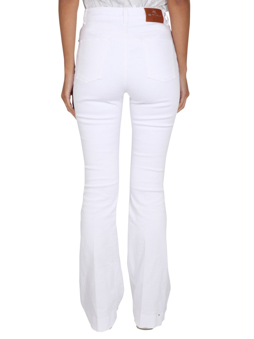 White Flared High Rise Jeans 2