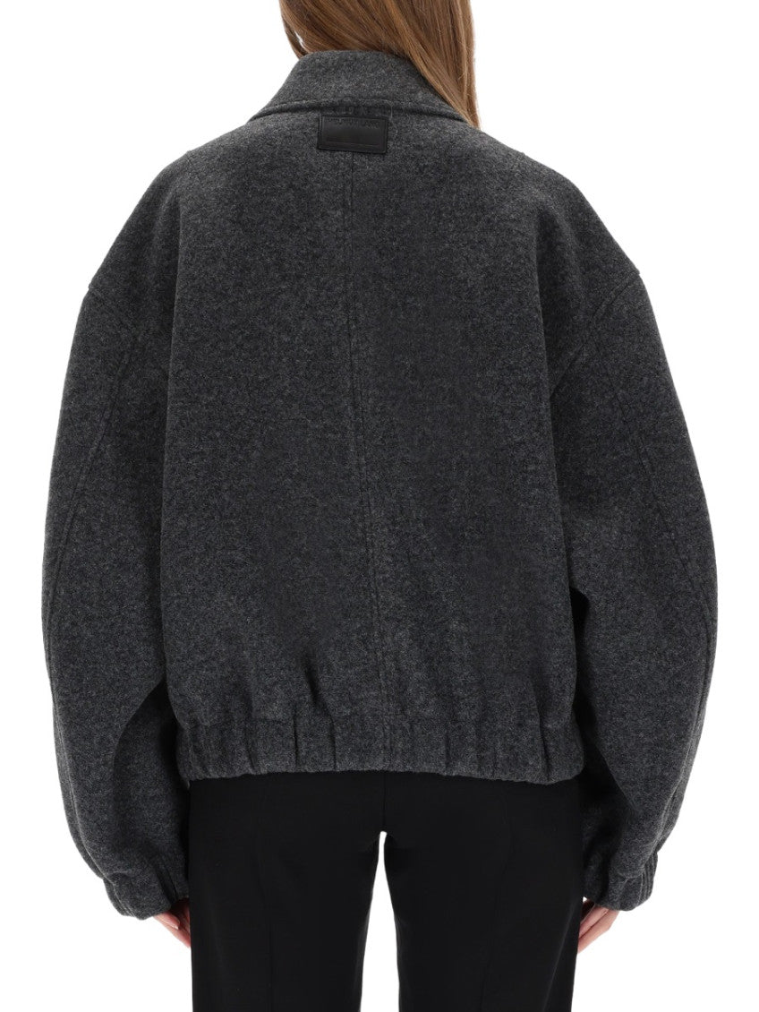 Grey Solid Shirt Collar Jacket 2