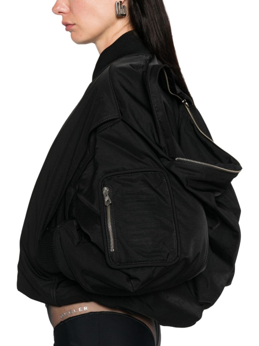 Black Solid Mock Collar Jacket 3
