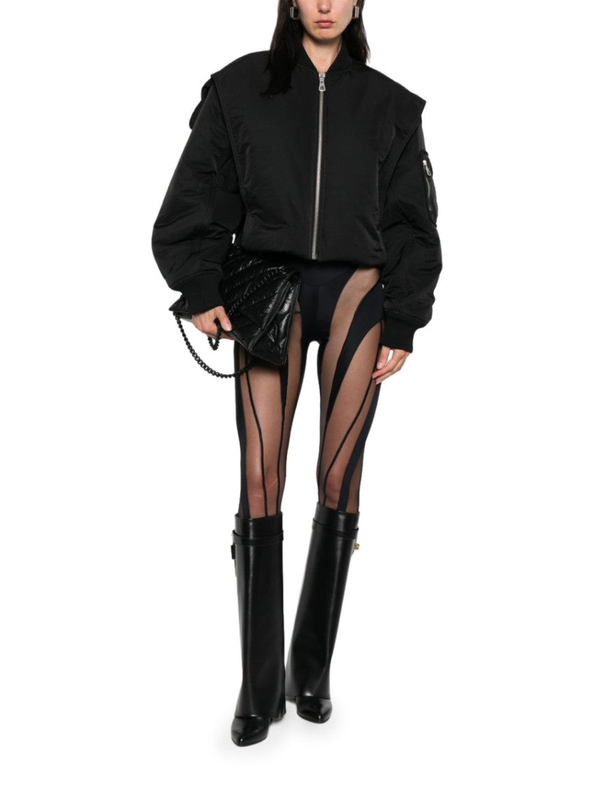 Black Solid Mock Collar Jacket 4
