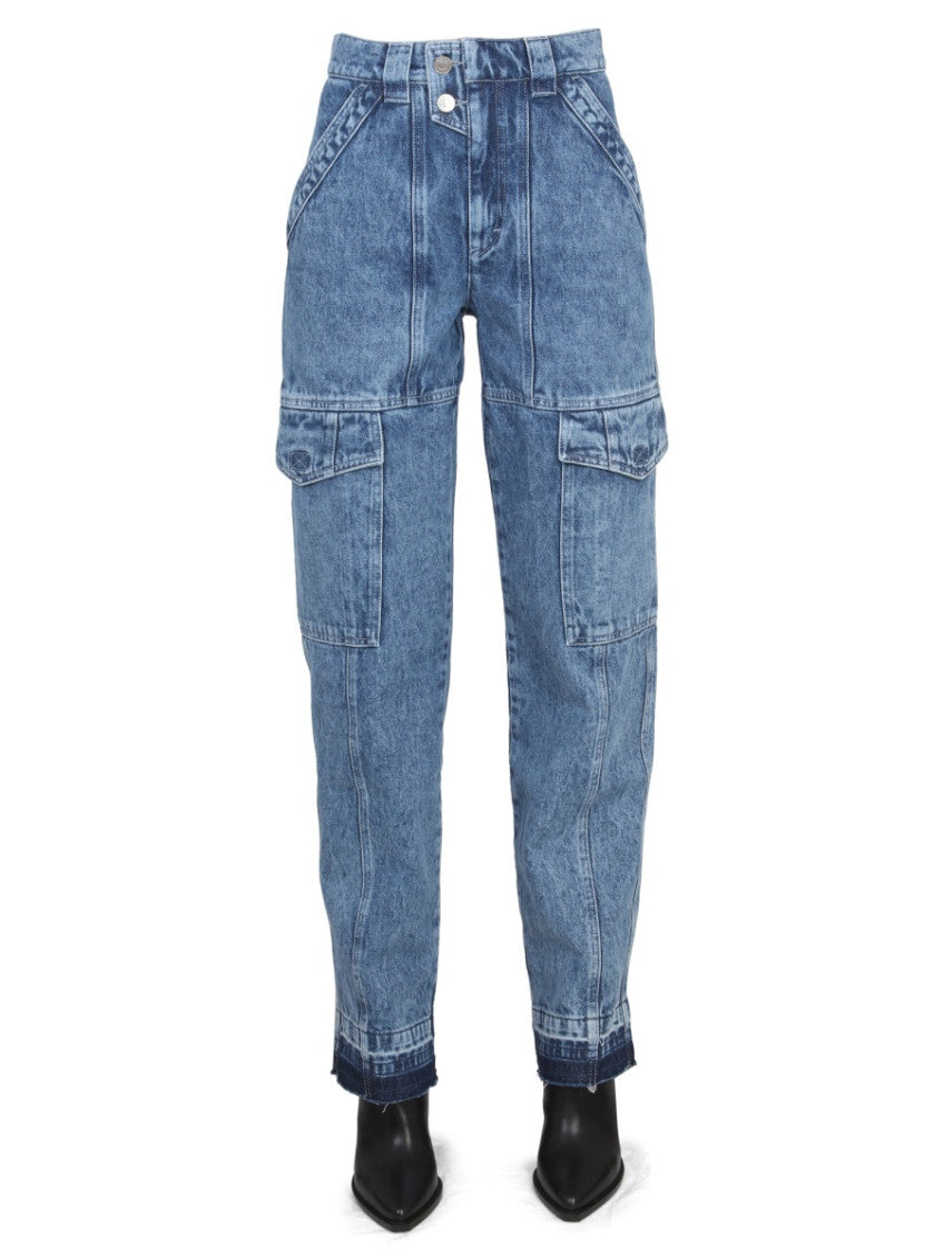 Blue Tapered High Rise Jeans 1