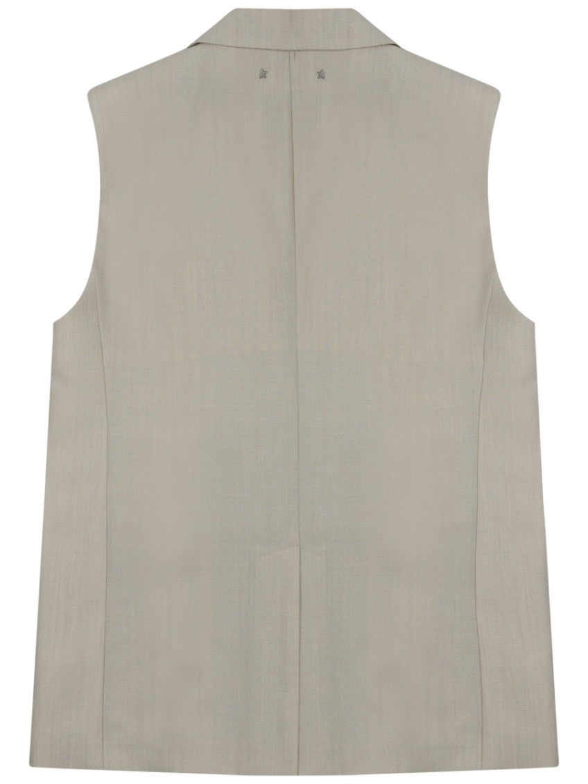 Beige Solid Notched Lapel Jacket 2