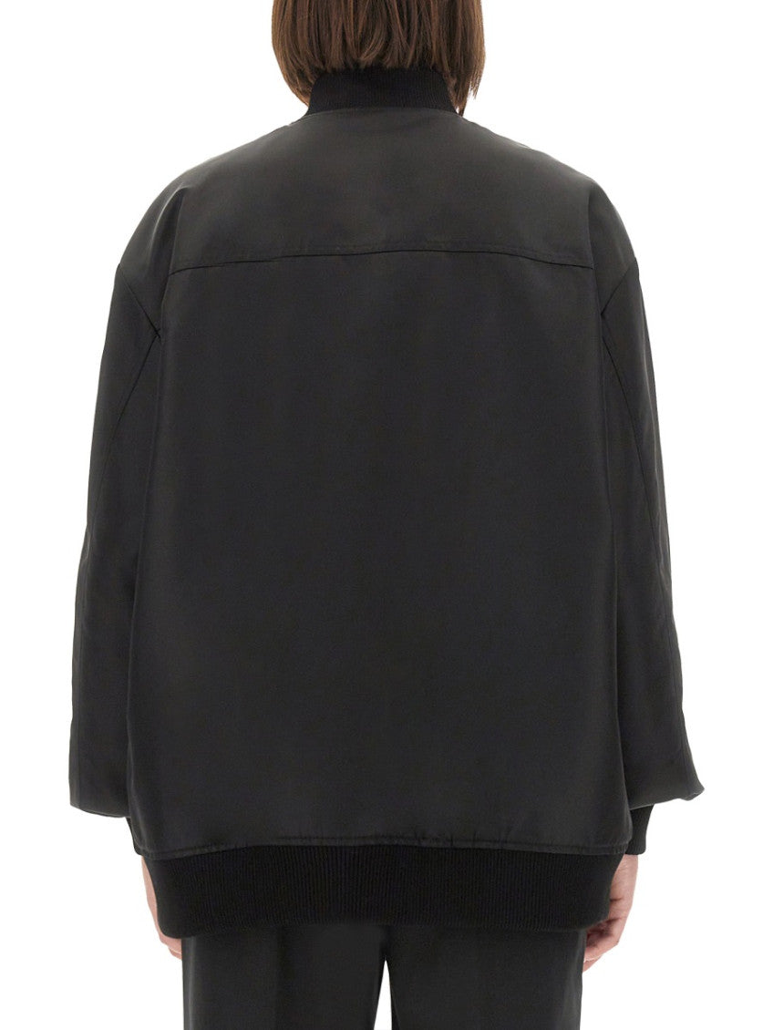 Black Solid Mock Collar Jacket 2