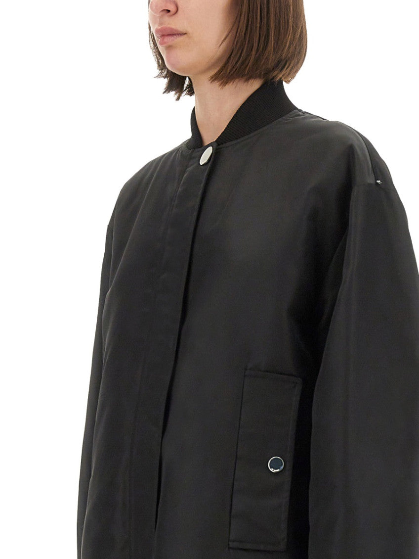 Black Solid Mock Collar Jacket 3