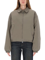 Grey Solid Shirt Collar Jacket 1