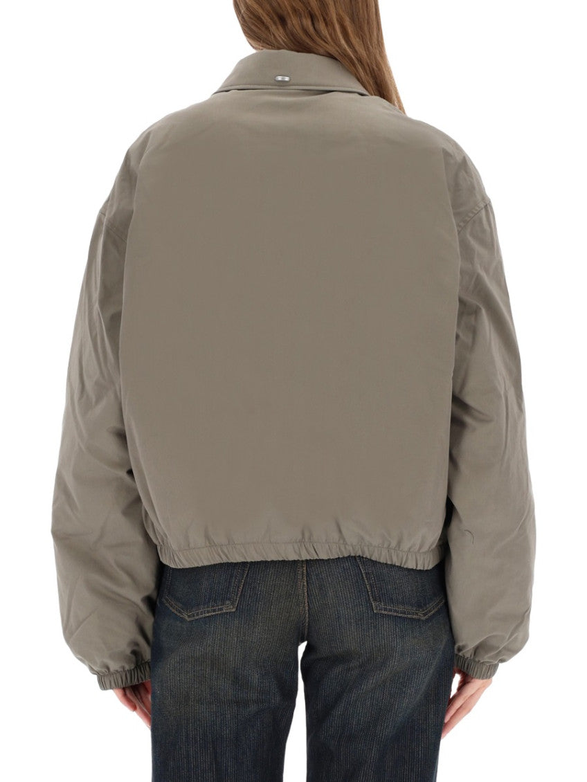 Grey Solid Shirt Collar Jacket 2
