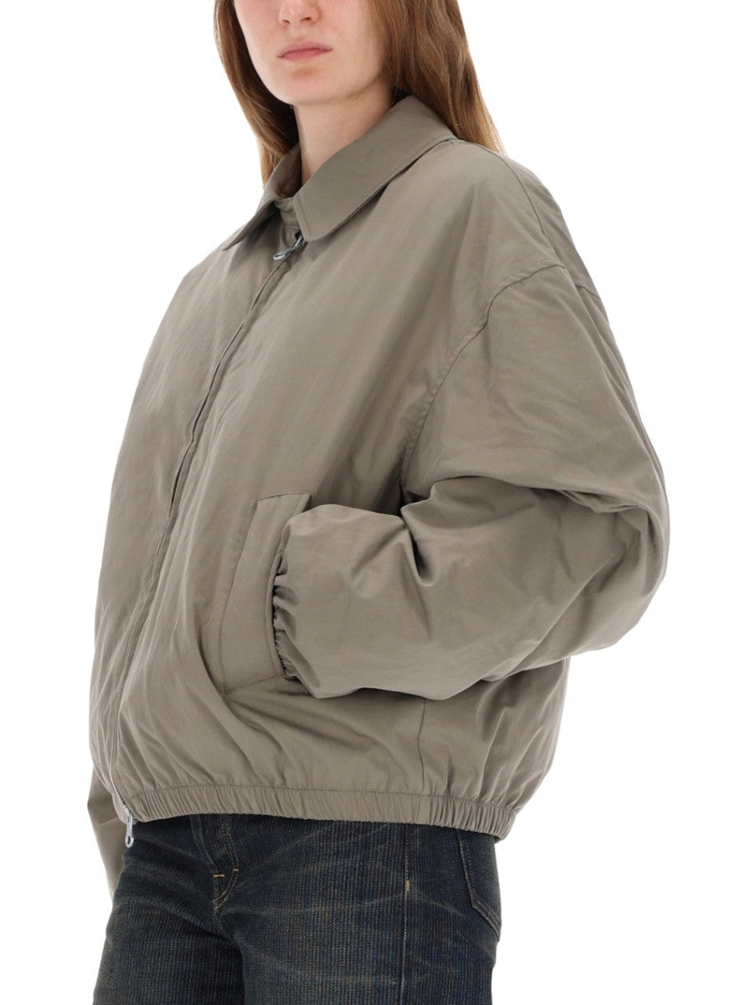 Grey Solid Shirt Collar Jacket 3